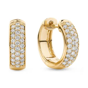 0.30ct TDW Diamond Pavé Dome Huggie Earrings in 9ct Yellow Gold