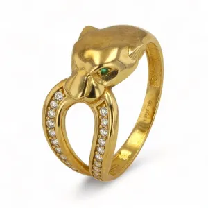 10K Yellow Gold Panther Ring - 222419