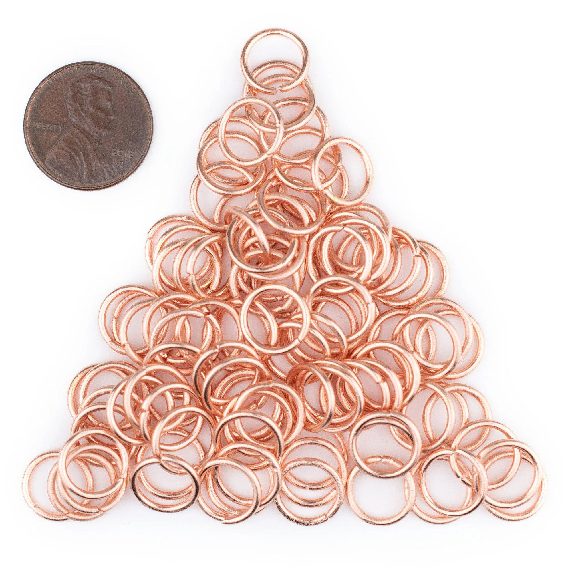 10mm Copper Round Jump Rings (Approx 100 pieces)