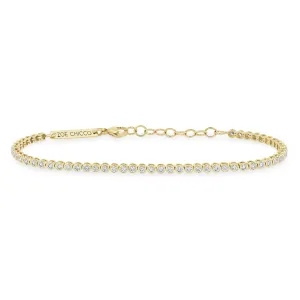 14k Gold Diamond Bezel Tennis Bracelet