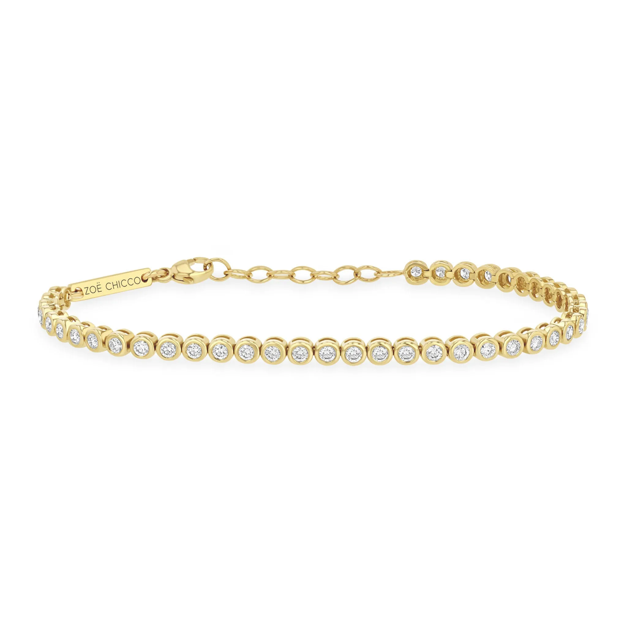 14k Gold Diamond Bezel Tennis Bracelet