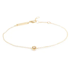 14k Gold Diamond Hexagon Bracelet