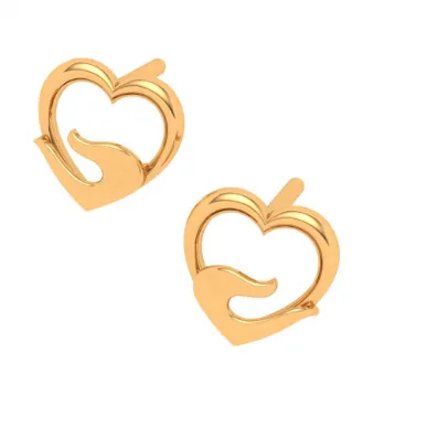 14k Gold Heart Earring For Everyday Wear