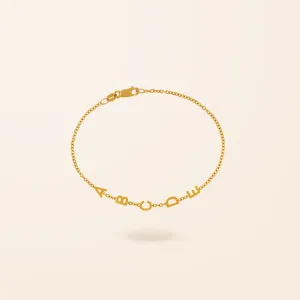 14K Gold Mini Initial Bracelet