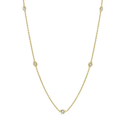 14k Yellow Gold Diamonds By The Yard Necklace .50twt