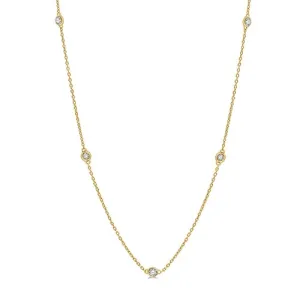 14k Yellow Gold Diamonds By The Yard Necklace .50twt