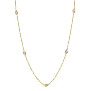 14k Yellow Gold Diamonds By The Yard Necklace .75twt