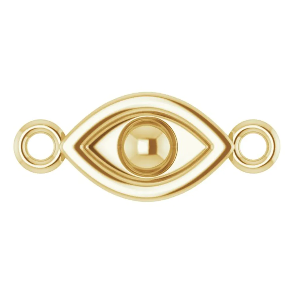 14K Yellow Gold Evil Eye Petite Charm Link