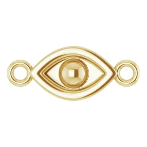 14K Yellow Gold Evil Eye Petite Charm Link