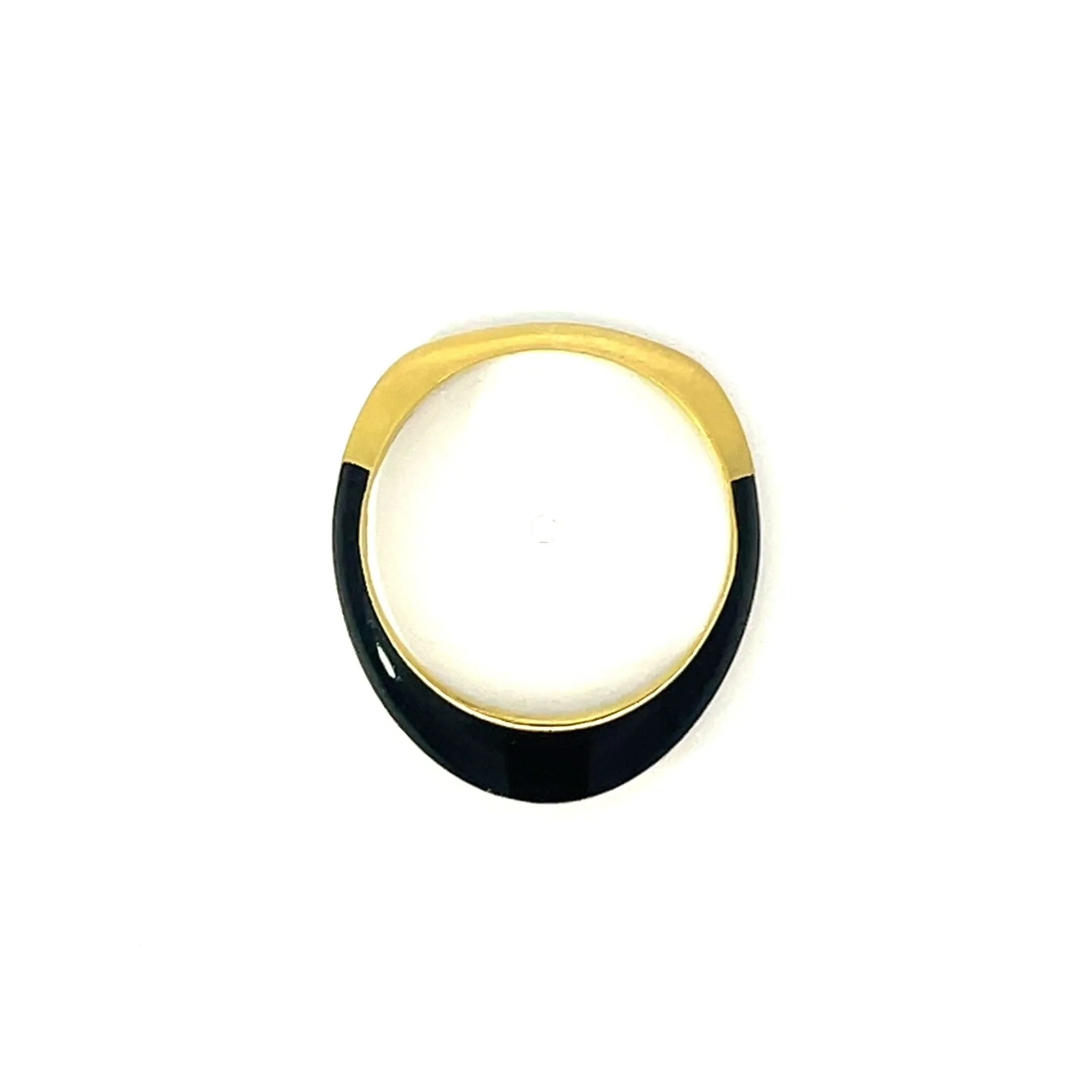 18kt Gold & Black Enamel Men's Ring