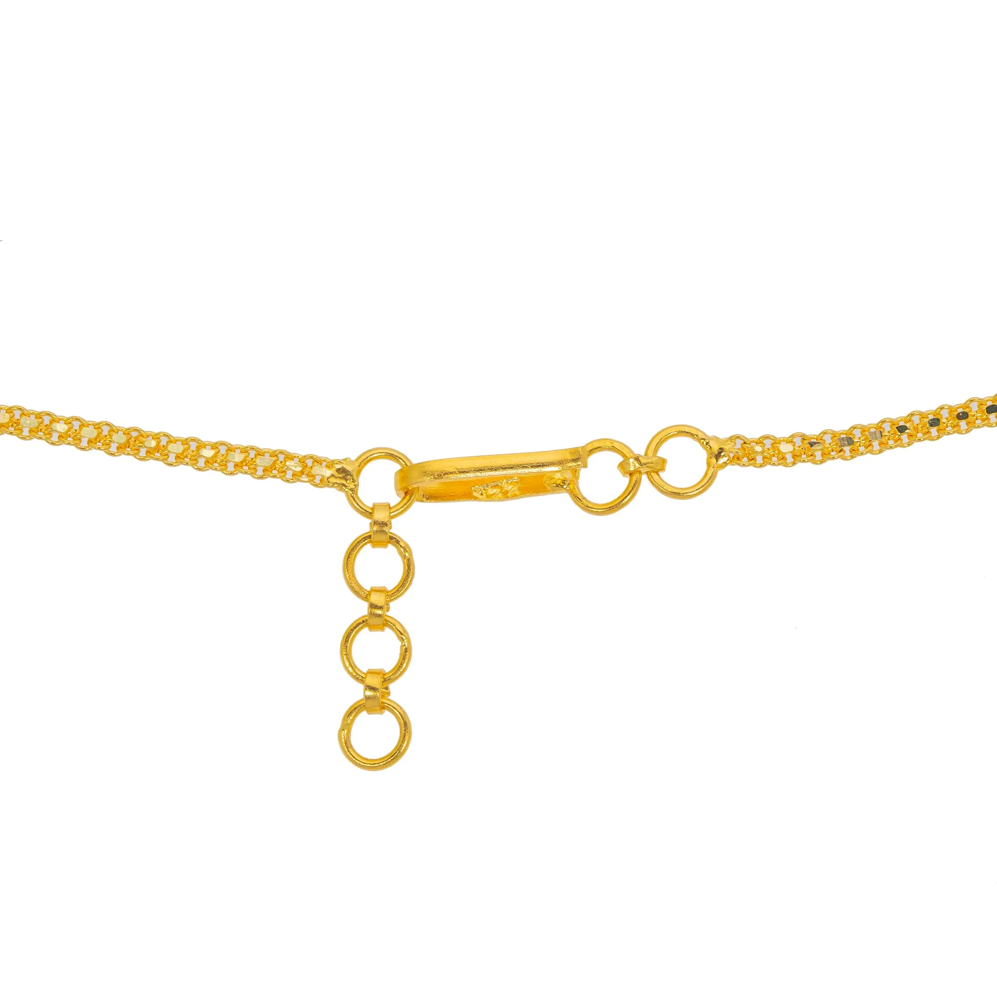 22K Yellow Gold & Multi-Stone Temple Necklace (108.5gm)