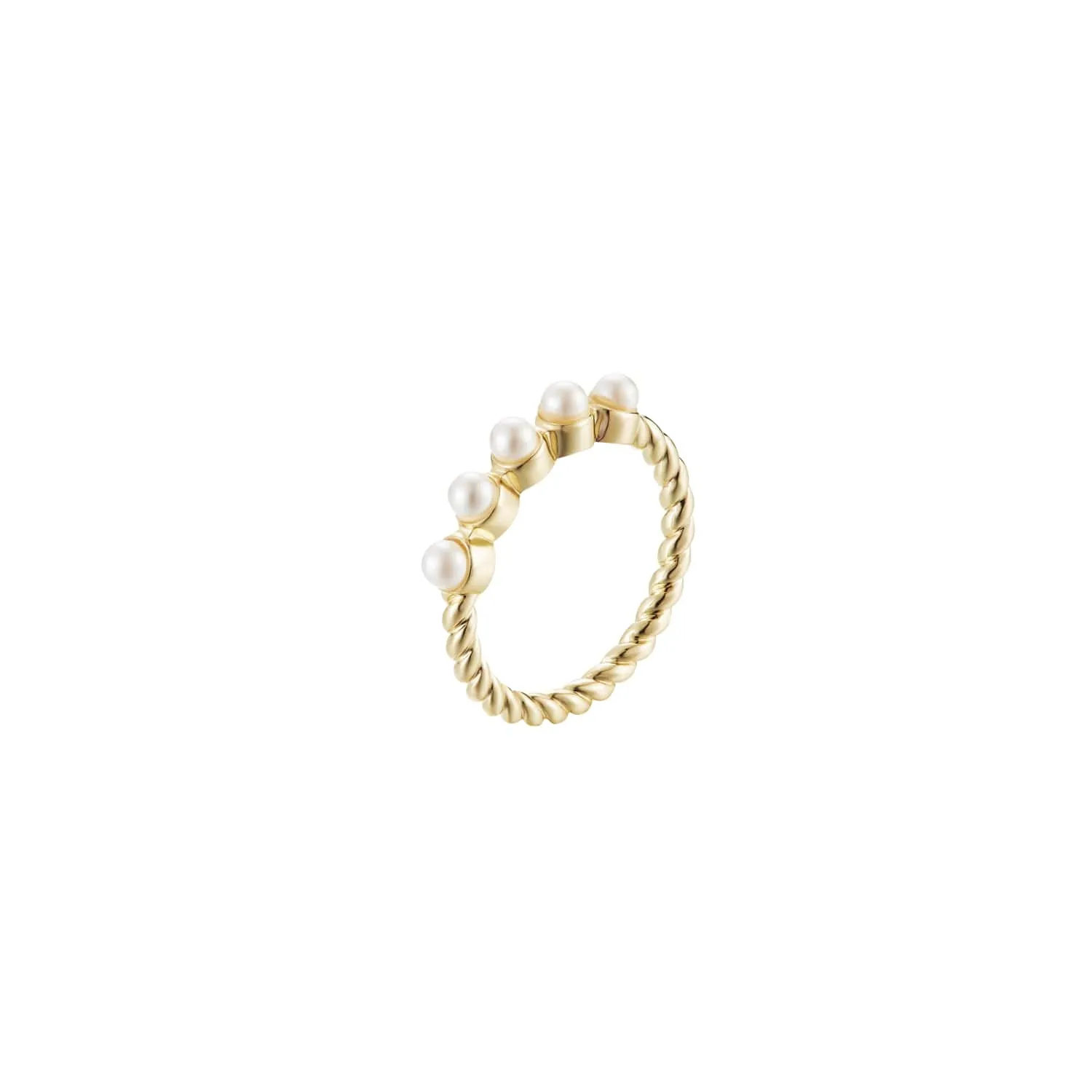 Adorned Pearl Stacking Ring in Gold