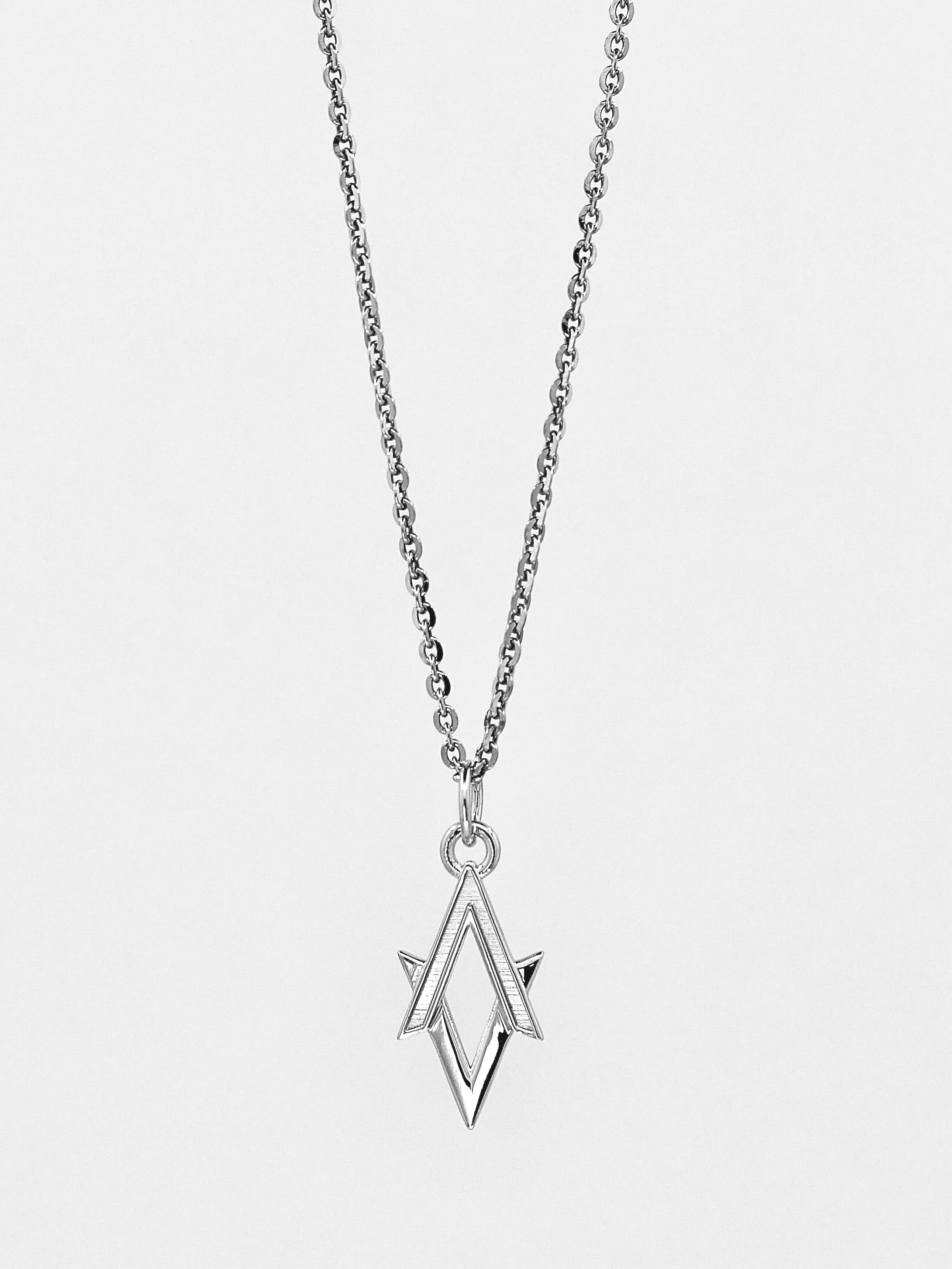 Akute Twin Logo Sterling Silver Necklace (Polished)