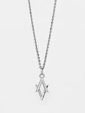 Akute Twin Logo Sterling Silver Necklace (Polished)