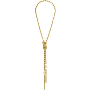 Antique Gold Twisted Evy Tassel Neckace