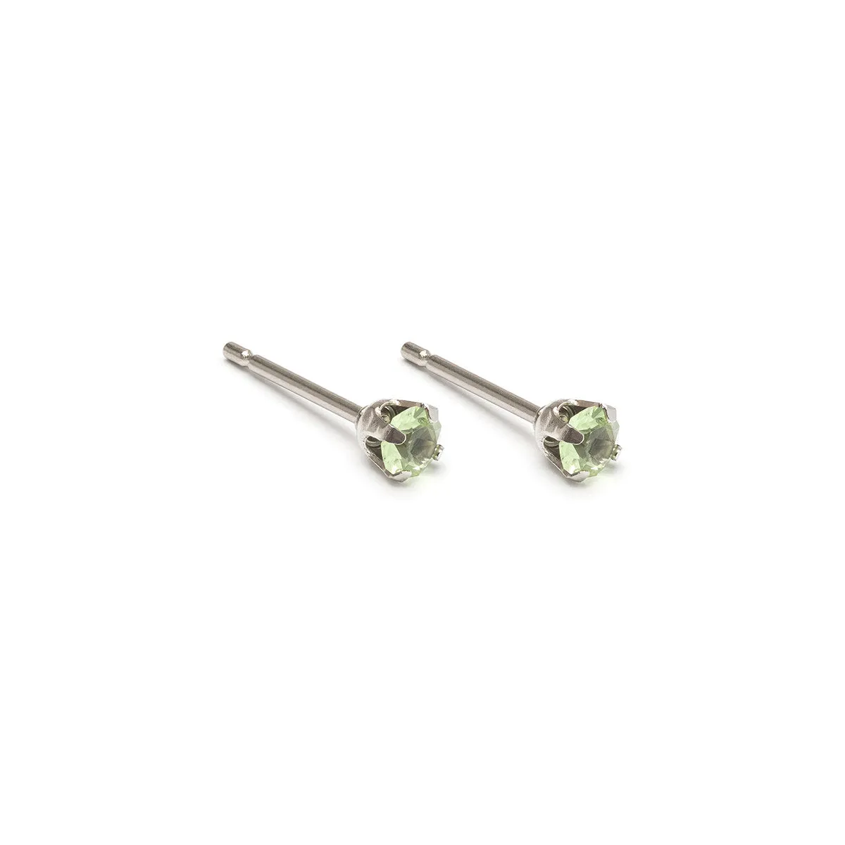 August Birthstone Stainless Steel Stud Earrings