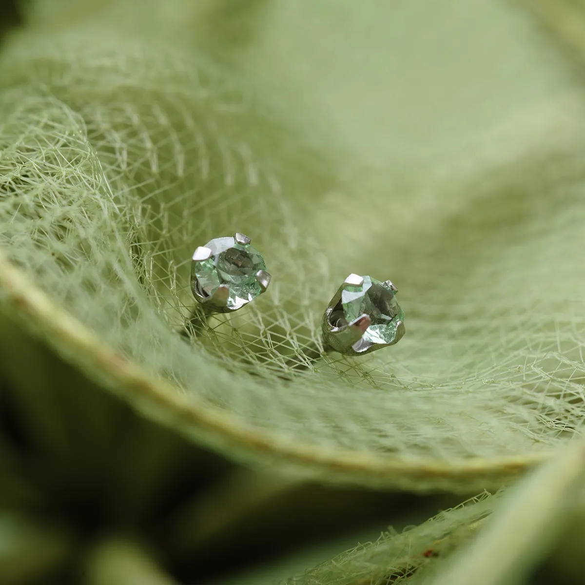 August Birthstone Stainless Steel Stud Earrings