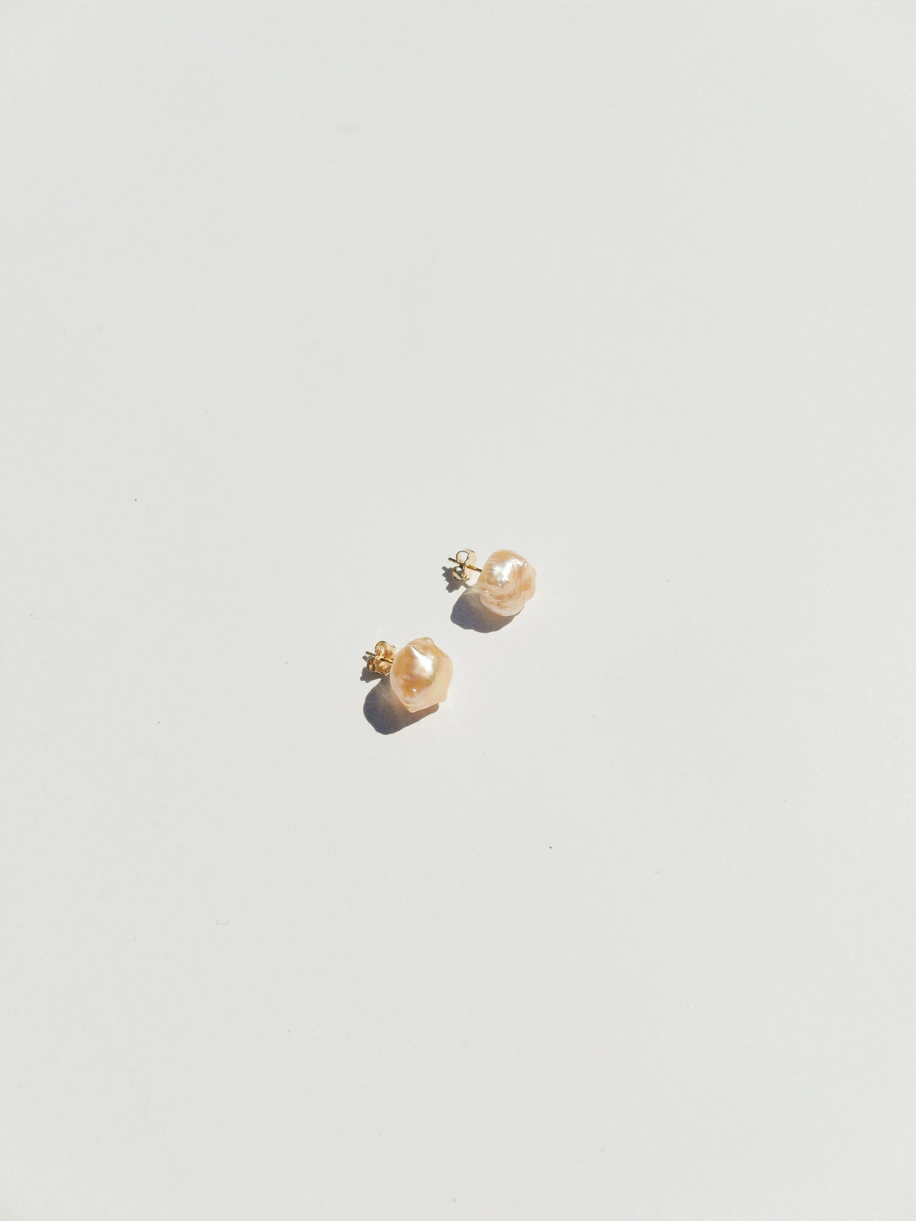 Ball Post Earrings with Large Freshwater Pearls