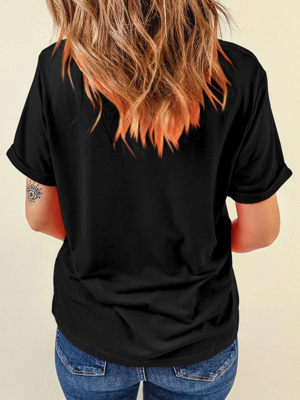 Baseball Print Black Bow Detail T-Shirt