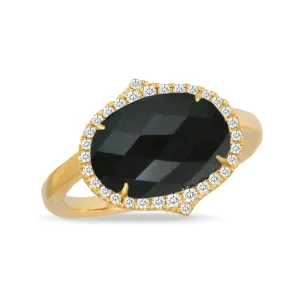 Black Onyx Diamond Ring