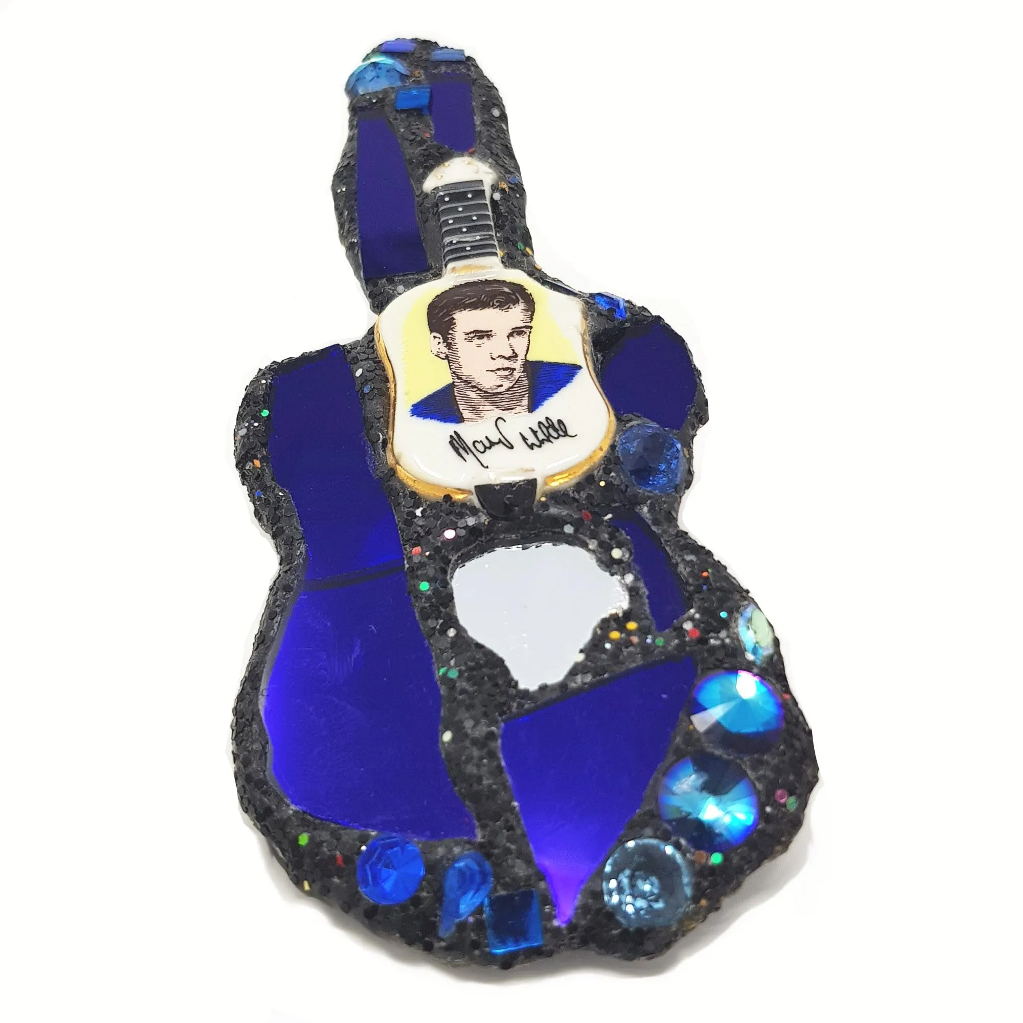 BLUE GUITAR BROOCH - MARTY'S GUITAR, 2003