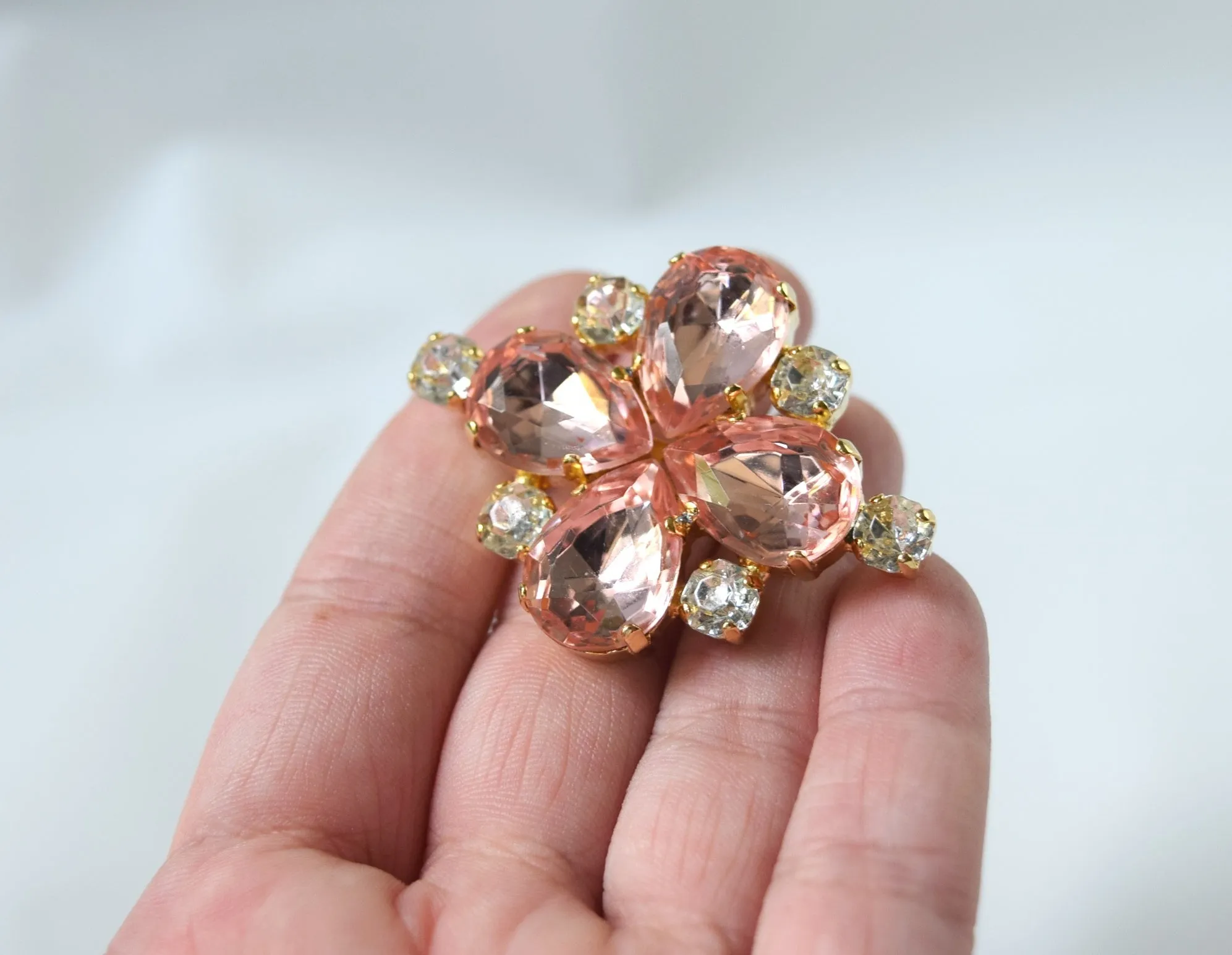 Blush Pink Teardrop Brooch