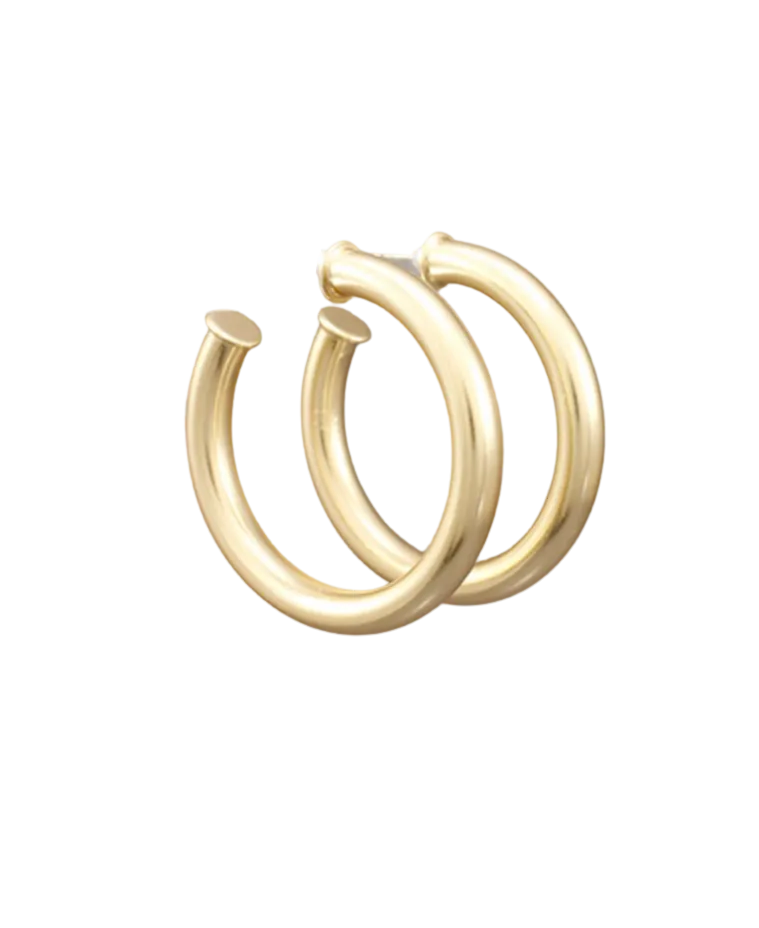 Brushed Gold Everyday Hoops