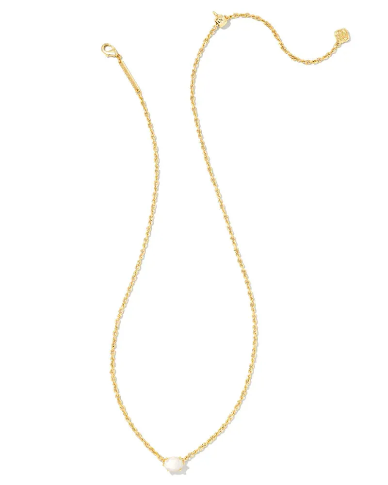 Cailin Gold Pendant Necklace in Ivory Mother-of-Pearl