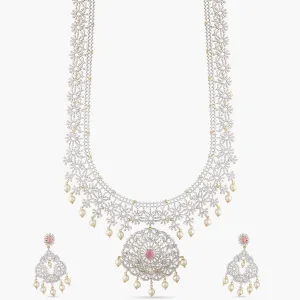 Candri Nakshatra CZ Long Necklace Set