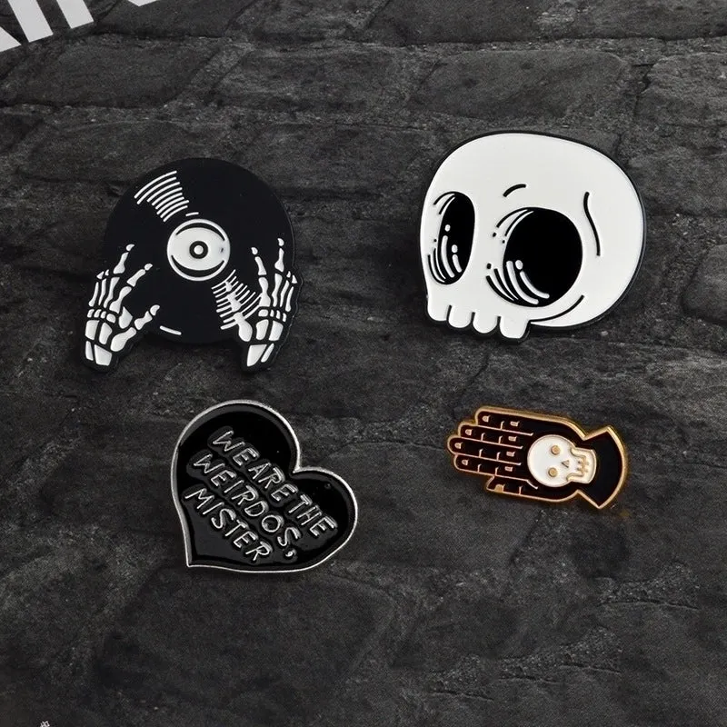 Cartoon Cute Creative Skull Alloy Drip Oil Brooch