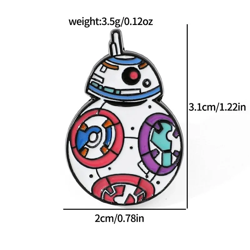 Creative Cartoon Spaceship Robot Modeling Alloy Paint Shoes And Hats Clothes Brooch Badge Wholesale