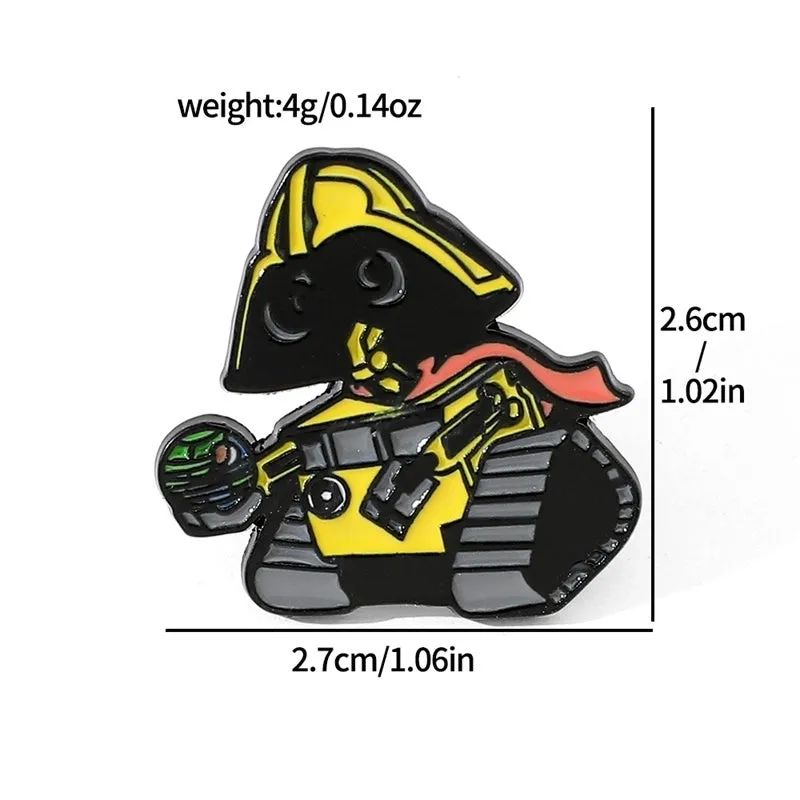 Creative Cartoon Spaceship Robot Modeling Alloy Paint Shoes And Hats Clothes Brooch Badge Wholesale