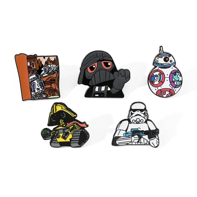 Creative Cartoon Spaceship Robot Modeling Alloy Paint Shoes And Hats Clothes Brooch Badge Wholesale