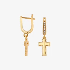 Cross Hoop Earrings | 18K Gold Vermeil