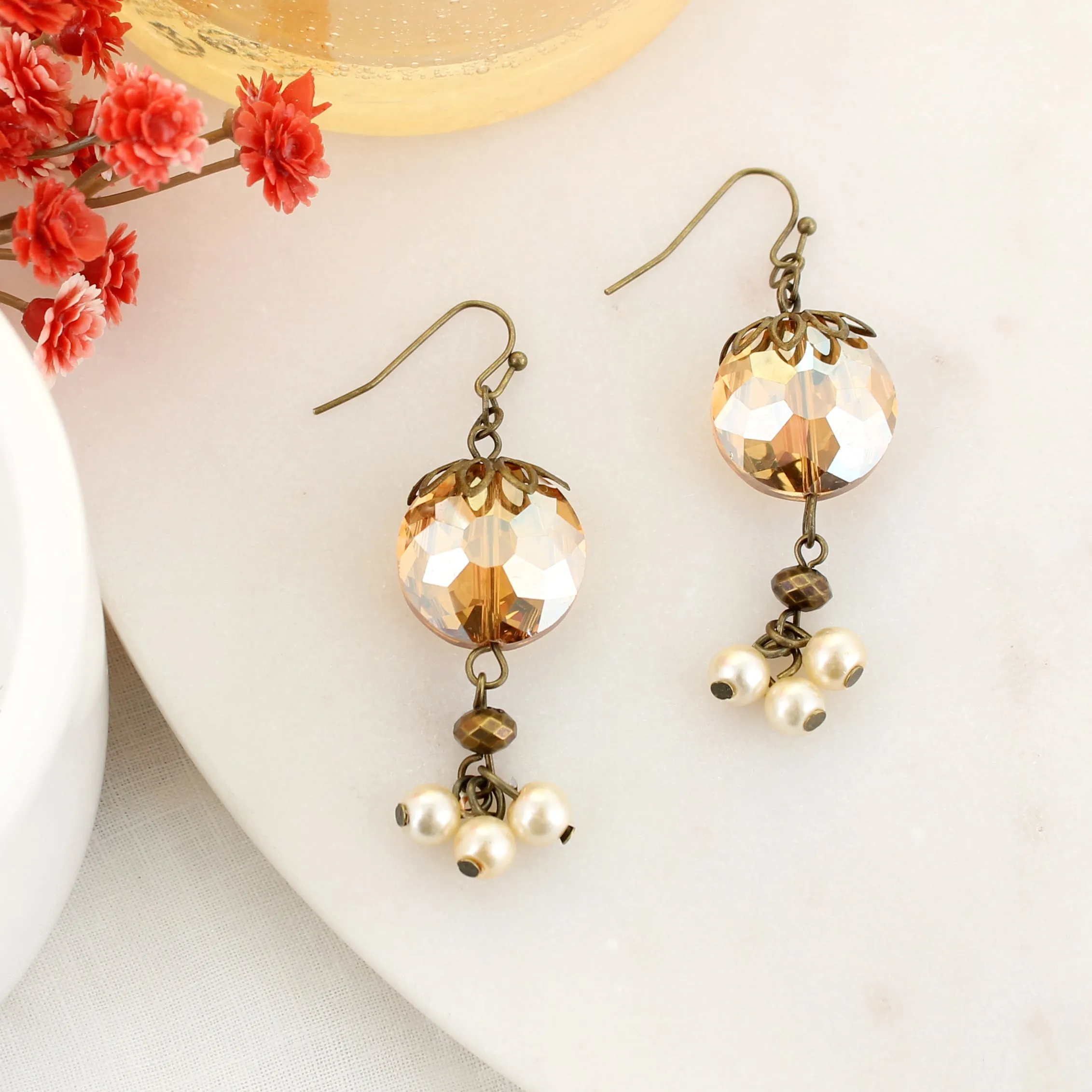 Crystal & Pearl Earrings