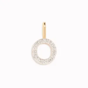 Diamond Initial Pendant 14k Gold - O