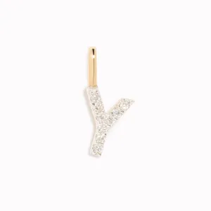 Diamond Initial Pendant 14k Gold - Y