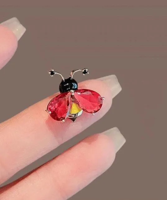 DIY Yellow Alloy Crystal Little Bee Brooches AB1067