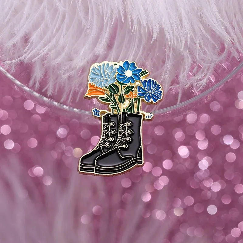 Doc Boots Flowers Pot Enamel Pin