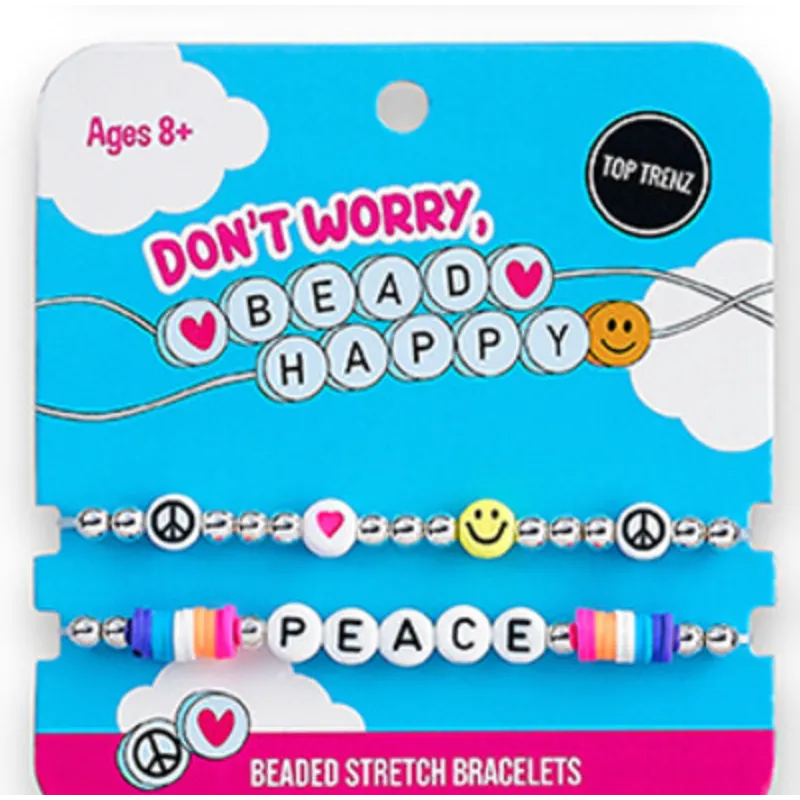 Don't Worry Bead Happy -Stretch Beaded Bracelets