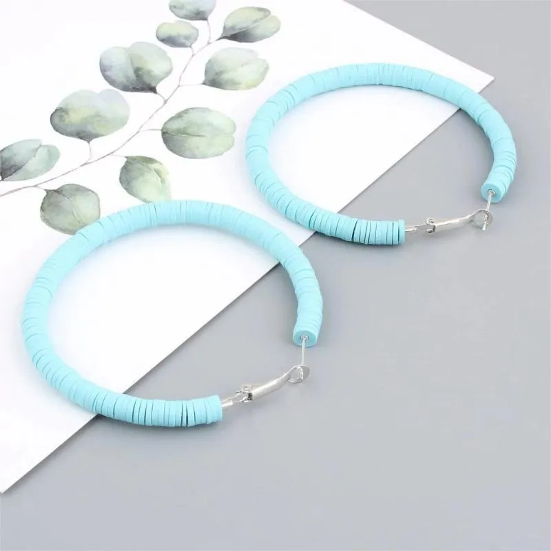 Dottie Heishi Flat Bead Hoop Earrings