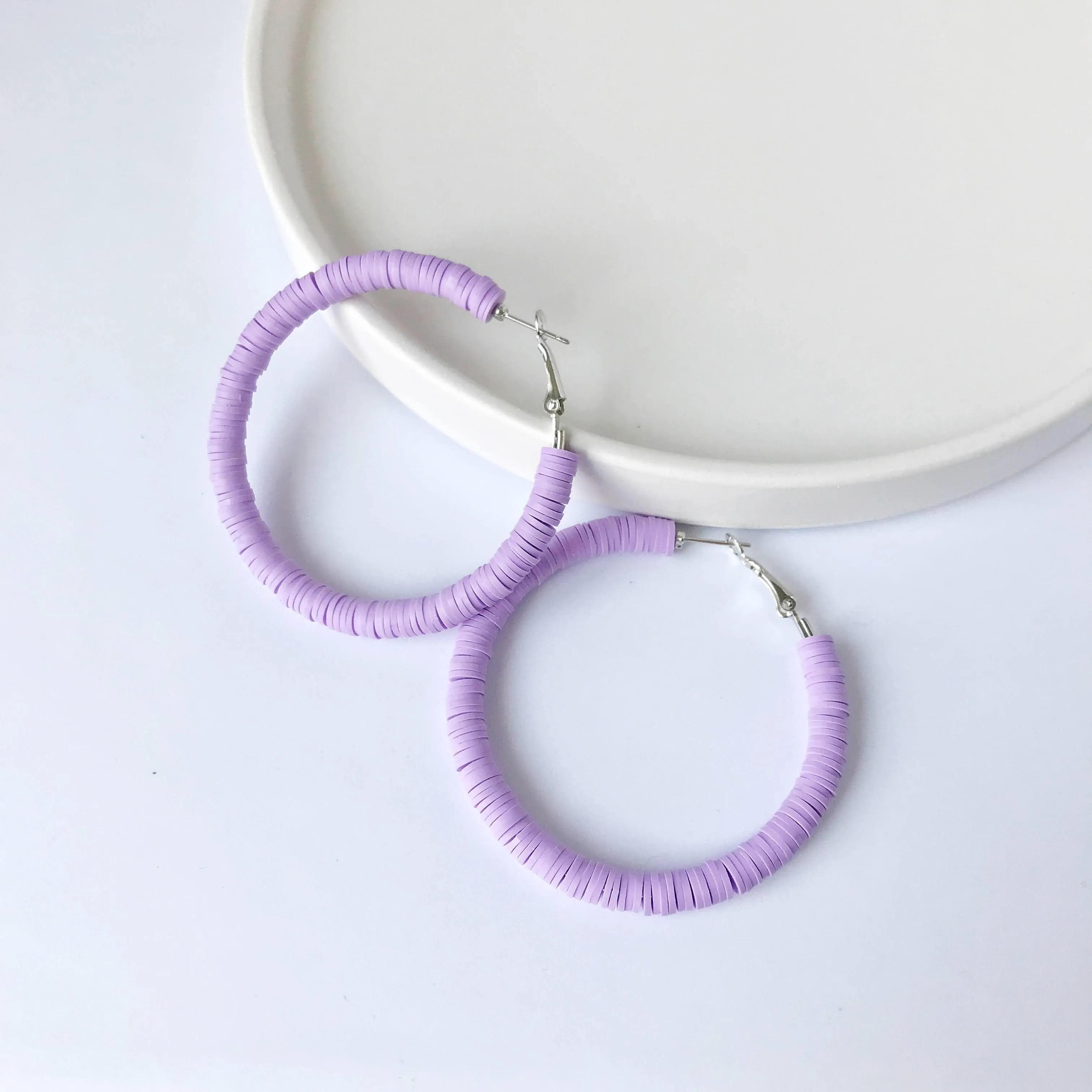 Dottie Heishi Flat Bead Hoop Earrings