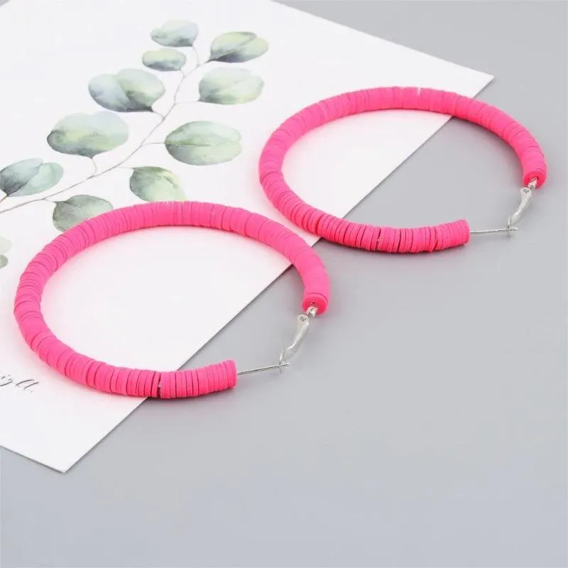 Dottie Heishi Flat Bead Hoop Earrings