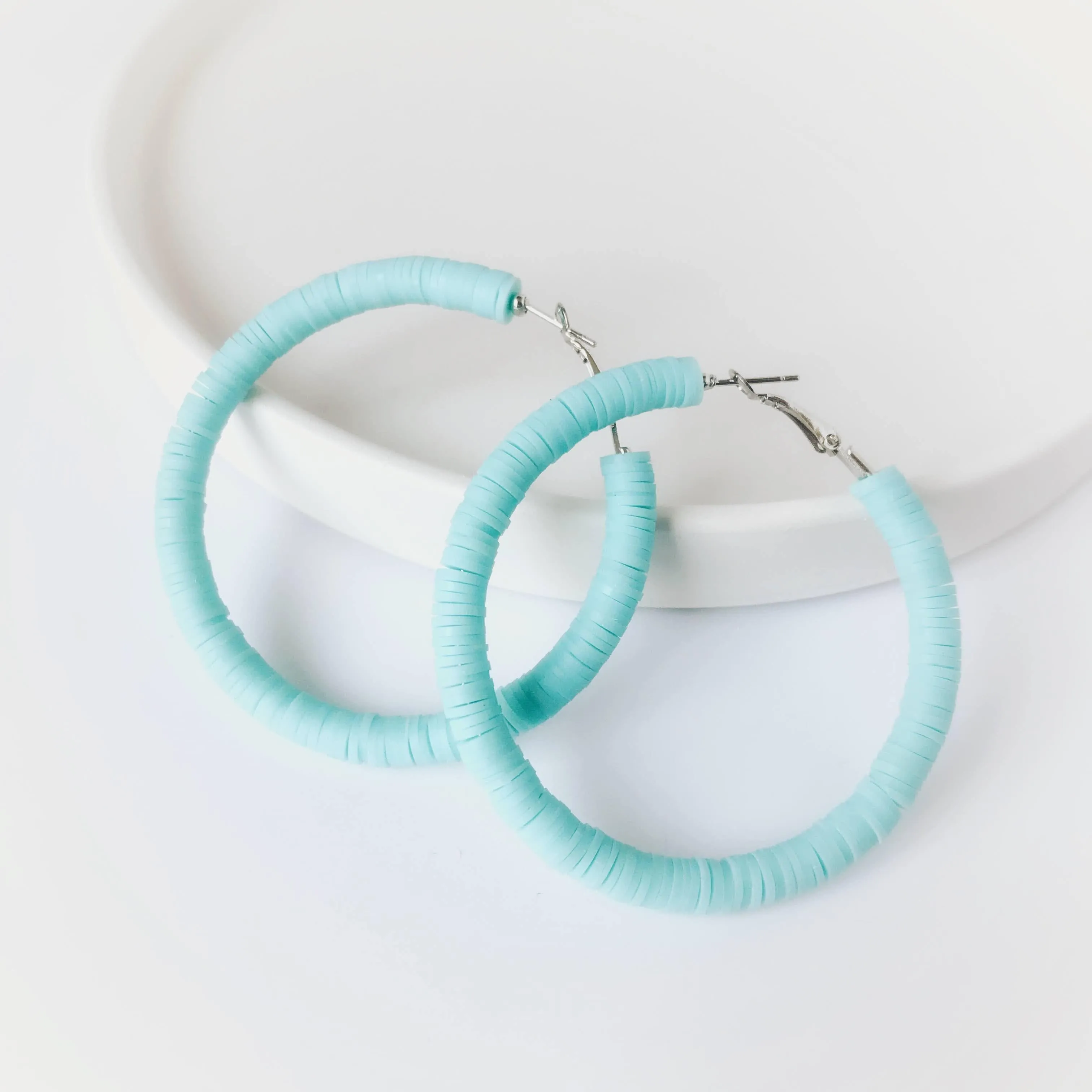 Dottie Heishi Flat Bead Hoop Earrings