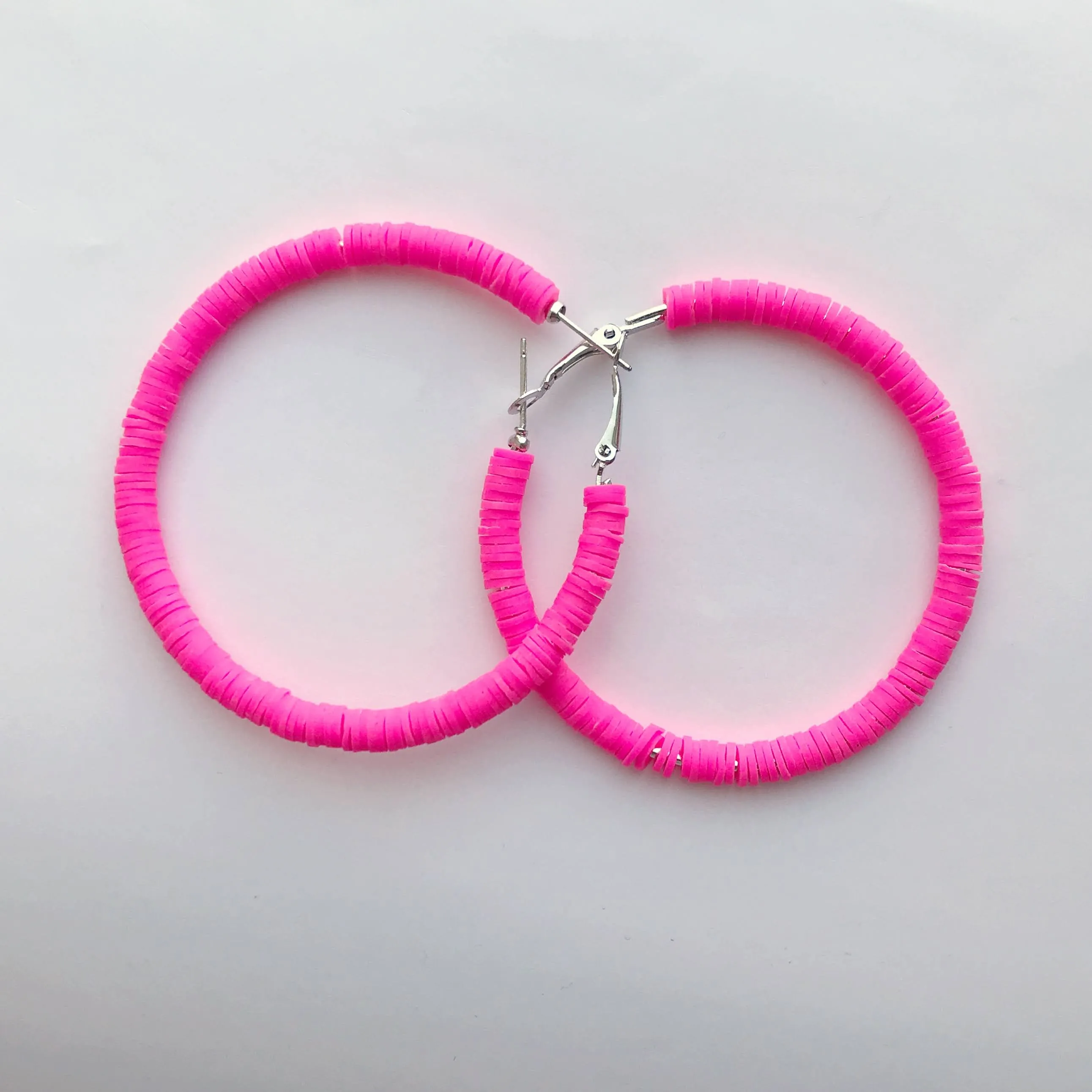 Dottie Heishi Flat Bead Hoop Earrings