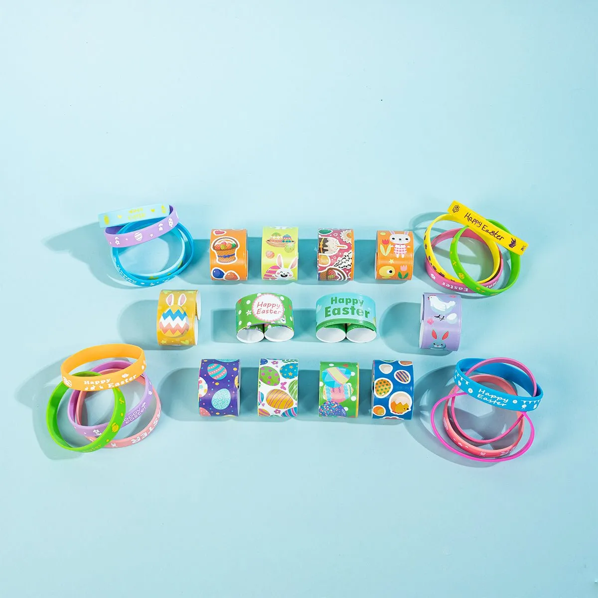 Easter Party Favors for Kids Slap Bracelets 50pcs