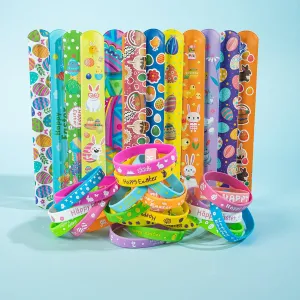 Easter Party Favors for Kids Slap Bracelets 50pcs