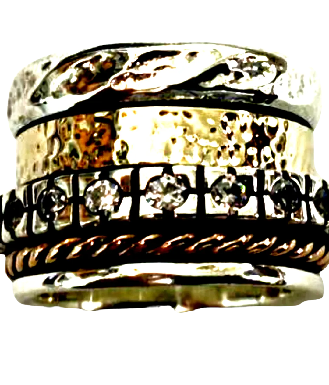 Elegant Spinner ring for Woman, Spinning ring, Silver Gold CZ rings