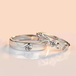 Elegant Sterling Silver Couple Rings