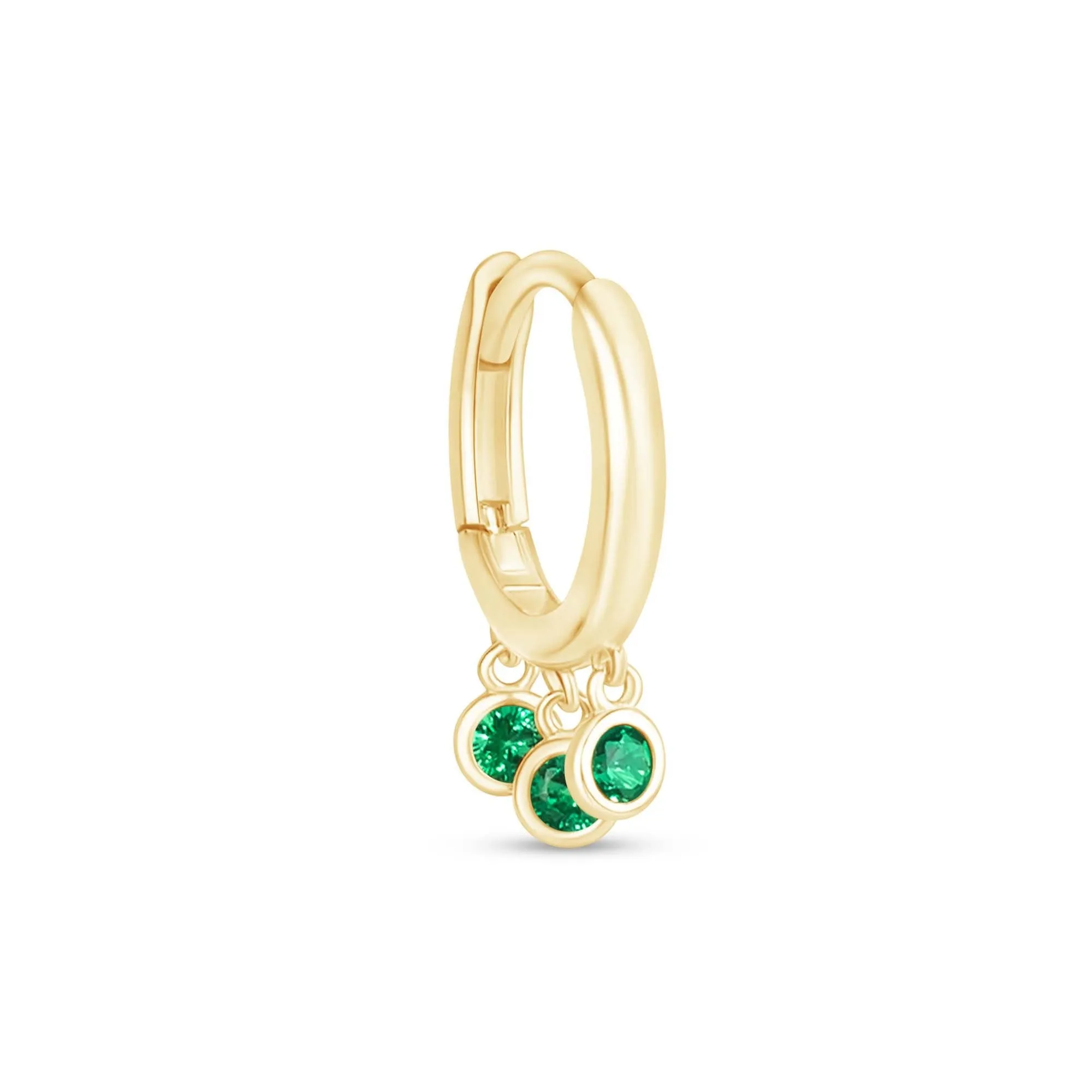 Emerald Charm Hoop